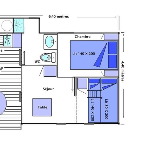 Chalet 5 personen - Comfort 4/5 Pers Zomerkeuken 18 m² + 10m².