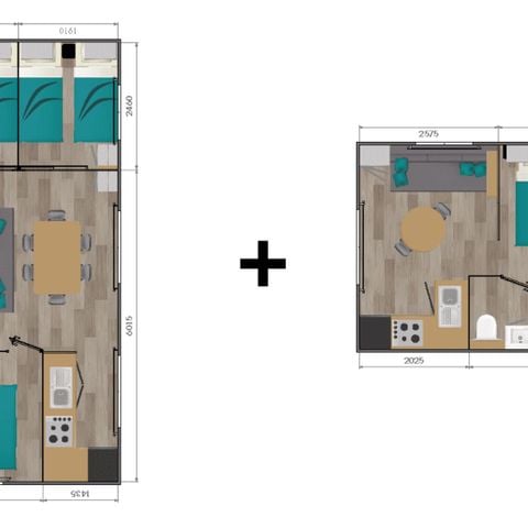 Stacaravan 8 personen - Lodge Sunêlia Luxe 4 sl.k.