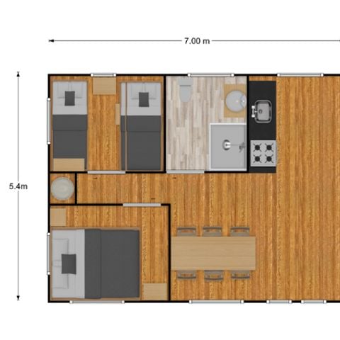 Safaritent 5 personen - Lodge Prestige Plus Tent 2 Slaapkamers - 5 Pers