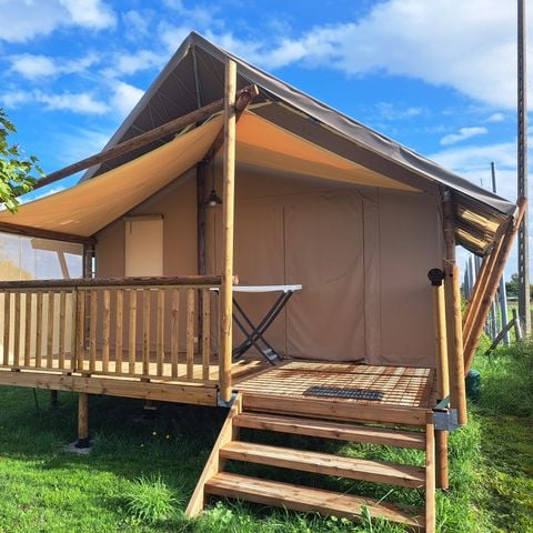 Safaritent 4 personen - Lodge Toilé Confort 25m² (2 kamers) - met sanitair - overdekt terras