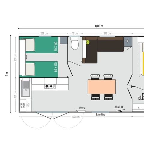 Stacaravan 4 personen - Riviera-suite met 2 slaapkamers