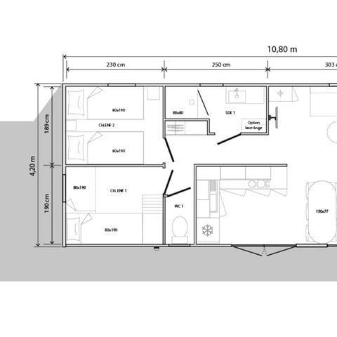 Stacaravan 6 personen - 3 kamers O'Hara 1064 2sdb