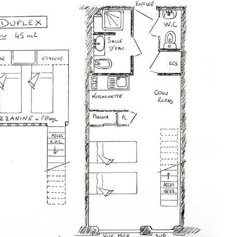 Studio 4 personen - Duplex - Zeezicht