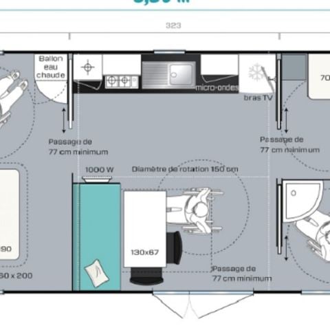 Stacaravan 4 personen - MH OSTADARA 4 pers PMR