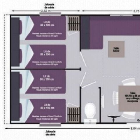 Stacaravan 6 personen - MH3 CONFORT+ 32m2