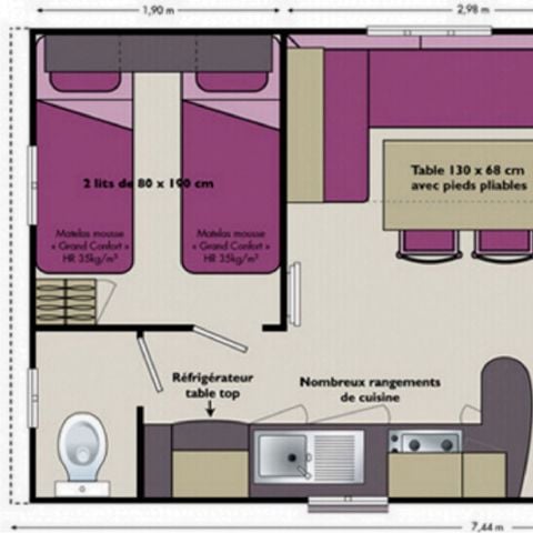 Stacaravan 4 personen - MH2 CONFORT+ 27m2