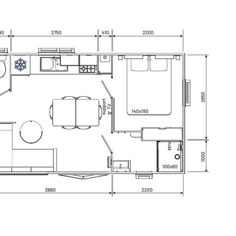 Stacaravan 6 personen - Premium 35m² 3ch 6 pers