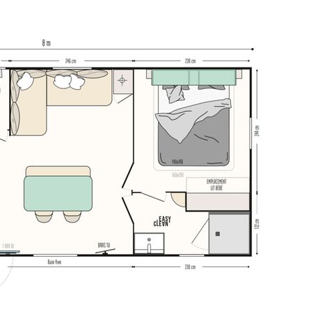 Stacaravan 4 personen - Prestige Luxe - 32 m²