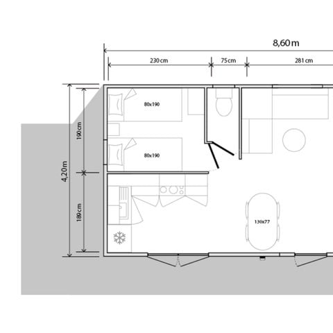 Stacaravan 4 personen - Sunêlia Luxe 2 Slaapkamers - 1 Badkamer - 31.6m² - Zeezicht