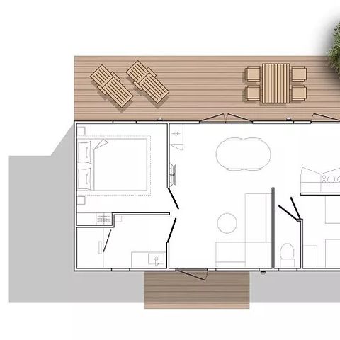 Stacaravan 4 personen - Sunelia Luxe 32m² 2 kamers - Air-conditioning