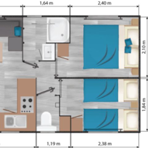 Stacaravan 4 personen - Comfort + 2 CH 4 pers