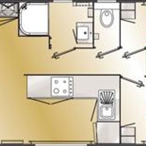 Stacaravan 6 personen - Comfort + 3 CH