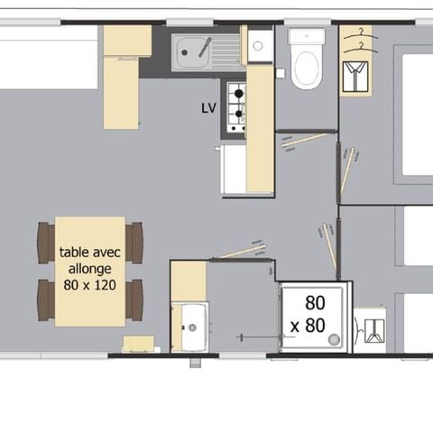 Stacaravan 8 personen - Confort + 4 CH XXL