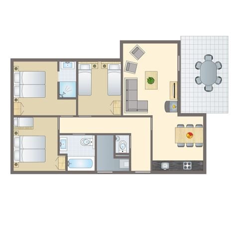 Bungalow 6 personen - 6C2