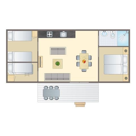 Stacaravan 6 personen - 6MH2 4+2