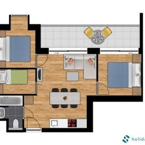 APPARTEMENT 6 personen - Comfort Suite  | 2 Slaapkamers + Slaaphoek