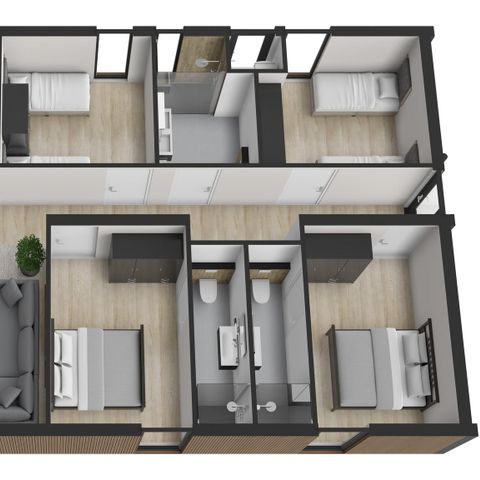 Bungalow 8 personen - Bos Cube BC8