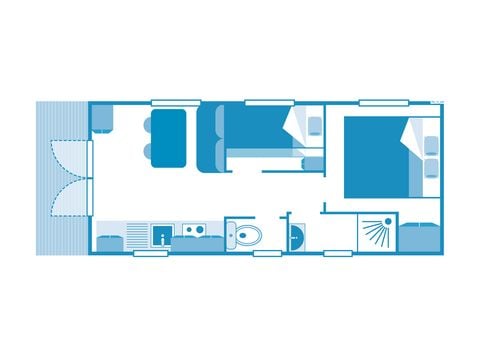 UNIEKE ACCOMMODATIE 4 personen - Roulotte 4p 2-slaapkamer