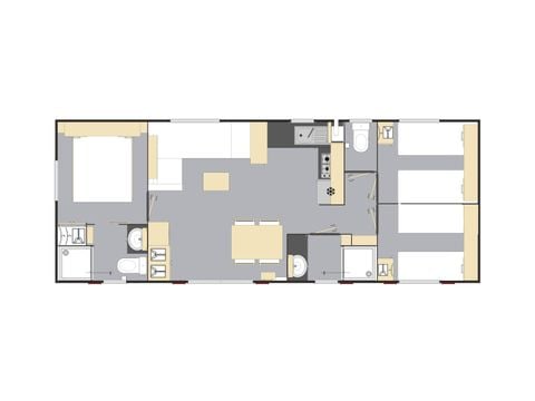 Stacaravan 6 personen - Comfort+ - 3 slaapkamers