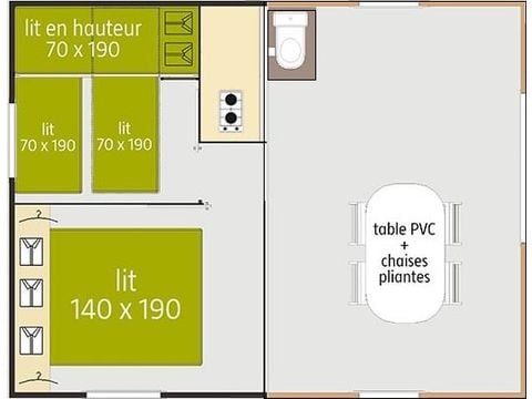 Chalet 4 personen - Tithome (zonder badkamer)