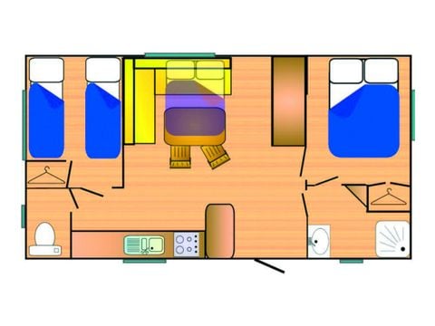 Stacaravan 6 personen - Grote 750-2 CD