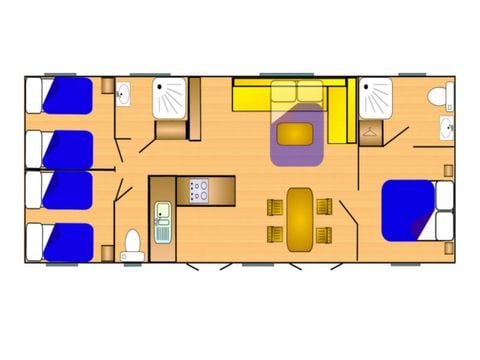 Stacaravan 8 personen - Riviera 1050-3 CD