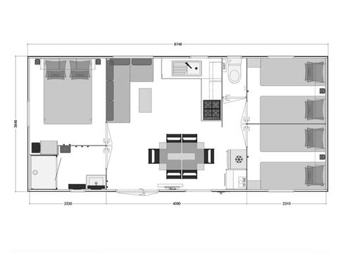 Stacaravan 6 personen - 3-slaapkamer Premium Comfort