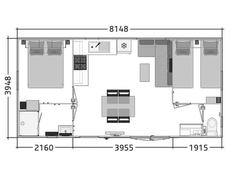 Stacaravan 4 personen - 2-slaapkamer Premium Comfort