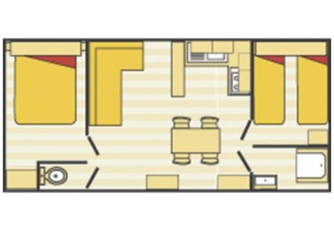 Stacaravan 6 personen - Evasion 2 kamers 23m² (23m²)