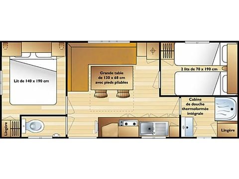 Stacaravan 5 personen - Eco5 26 m² (2bed - 4/5 pers) ZONDER TV