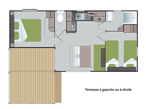 Stacaravan 6 personen - Comfort (campingzijde)