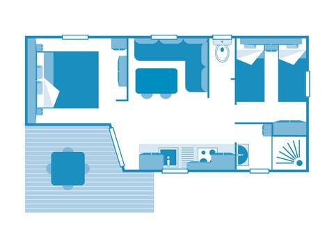 Stacaravan 5 personen - Huisje Esencia 5p 2ch ***