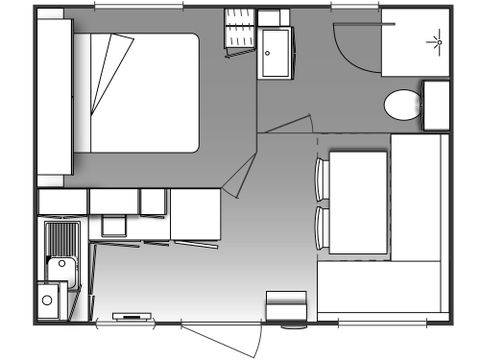 Stacaravan 2 personen - EL PEQUENO - 1 slaapkamer