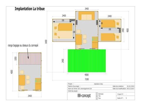 Safaritent 4 personen - Stamhut (zonder sanitair)