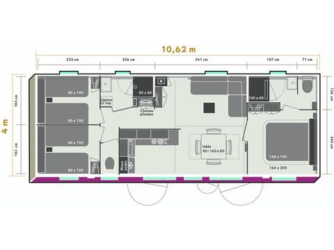 Stacaravan 6 personen - Prestige SPA - 3 slaapkamers waarvan 1 master suite - Bedlinnenpakket, handdoeken en plancha