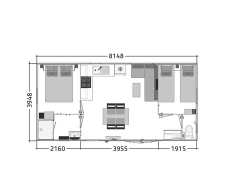 Stacaravan 4 personen - Premium 2 sl.k.