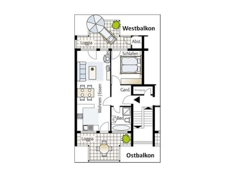 APPARTEMENT 2 personen - Mitteldeck DMV844