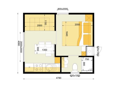 Stacaravan 2 personen - Mobile-home | Comfort | 1 Slaapkamers | 2 Pers. | Verhoogd terras | Airconditioning | TV